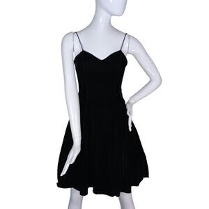 Vintage Perspective Dress Size 3 Velvet Black Sleeveless Back Zipper Closure